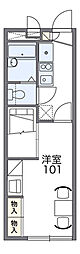 レオパレス長楽寺 1Kの間取図画像