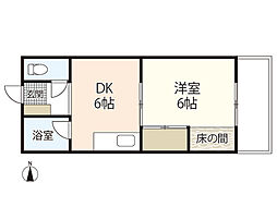 第五鍵山ビル 1DKの間取図画像