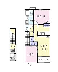 ベル・ウィステリア3 2LDKの間取図画像