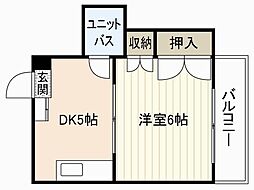 まるみビル 1DKの間取図画像