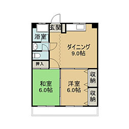 三上ビル 2DKの間取図画像