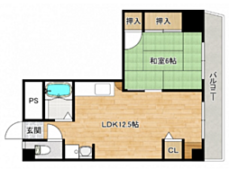 第三津広ビル 1LDKの間取図画像