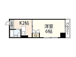 第8やたがいビル 1Kの間取図画像