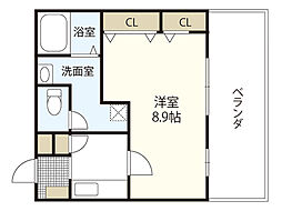 フォブール本町 1Kの間取図画像