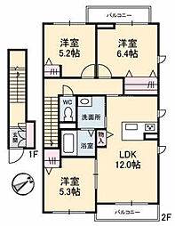 セレナガーデンD 3LDKの間取図画像