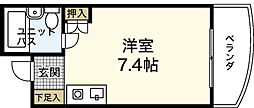 リヴラン西原 ワンルームの間取図画像