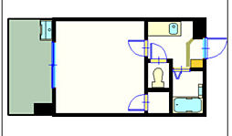 パーク朝日 1Kの間取図画像