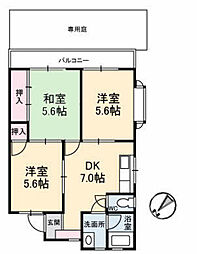 コーポ桧垣 3DKの間取図画像
