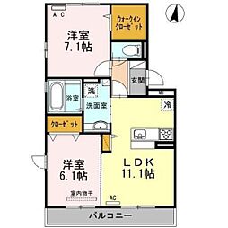 ソフィア 2LDKの間取図画像
