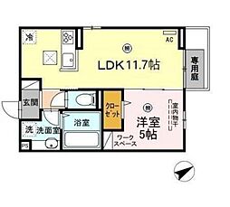 ティアレ 1LDKの間取図画像