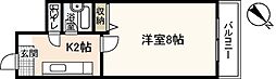 サンローレル串戸 1Kの間取図画像