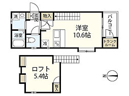 セントヒルズ横川新町 ワンルームの間取図画像