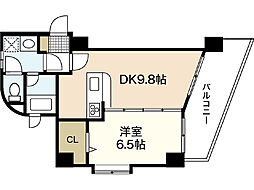 ベルフルール 1LDKの間取図画像