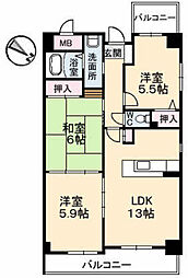 ドゥーミル東原 3LDKの間取図画像