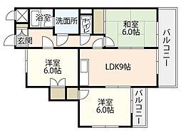 吉岡マンション 3LDKの間取図画像