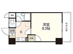 両祖ビル2 1Kの間取図画像