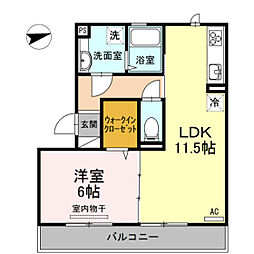 シエル大通 1LDKの間取図画像