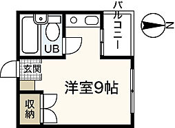 サニーベル住吉 ワンルームの間取図画像