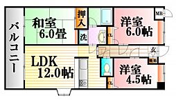 S.S八木ハイツ 3LDKの間取図画像