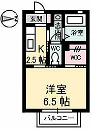 エスペランツァ 1Kの間取図画像