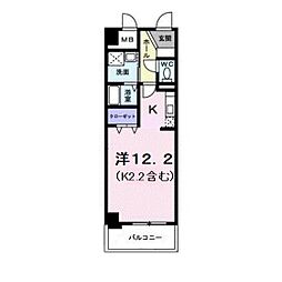 グランジュネッス ワンルームの間取図画像