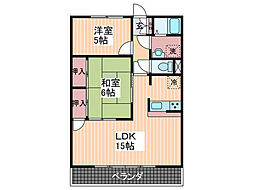 ヴィラ高須 2LDKの間取図画像