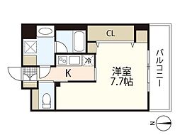 CASAEN2 1Kの間取図画像