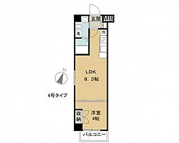 パルク出汐 1LDKの間取図画像
