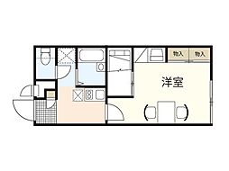 レオパレスサンミッシェル1 1Kの間取図画像