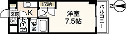 ヴィラ大芝 1Kの間取図画像