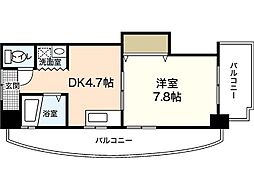 ヴィアーレサンヨー 1Kの間取図画像