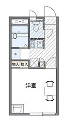 レオパレス南の風 1Kの間取図画像