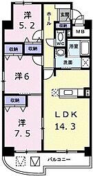 ピアシェーレ山崎 3LDKの間取図画像