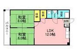 胤森ビル 2LDKの間取図画像