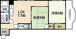 第3間ビル 2DKの間取図画像