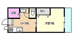 琴荘 1DKの間取図画像