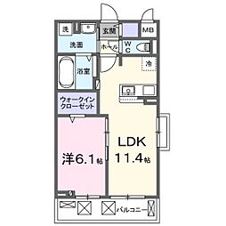 メゾン・セレニテ A 1LDKの間取図画像