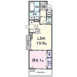 セレニテ A 1LDKの間取図画像