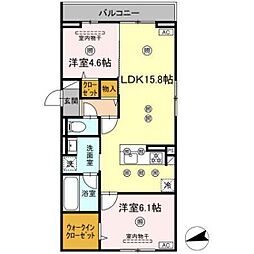 エルバ庚午 2LDKの間取図画像