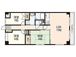 ベルハイム壱番館 3LDKの間取図画像