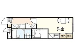 レオパレスマリーンコーポ船越南 1Kの間取図画像