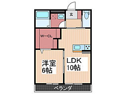 ソラリス阿賀 1LDKの間取図画像