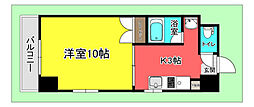 クレスト昭和中 1Kの間取図画像