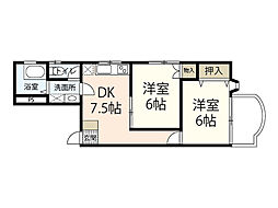 ストーリアヒカリマチ 2DKの間取図画像