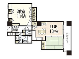 アーバンビューグランドタワー 24階2LDKの間取り