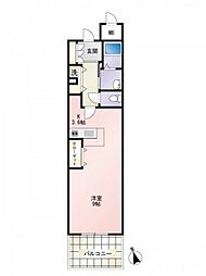 グラビスコート上幟町 7階1Kの間取り