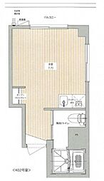 ジョイフル住吉 4階ワンルームの間取り