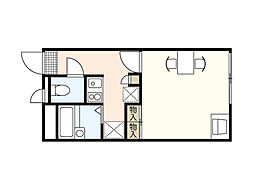 レオパレスリヴェール峰高 1階1Kの間取り