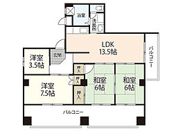 第二吉岡ビル 7階4LDKの間取り