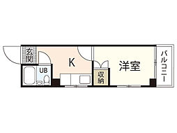 オガワビル 4階1Kの間取り